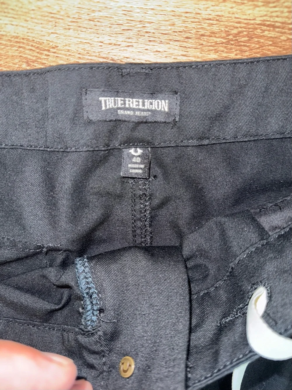 True Religion Wide Leg/Baggy Black Pants Size 40 Waist